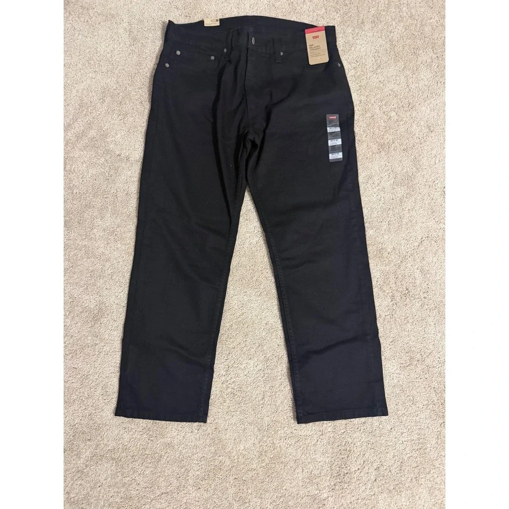 Levis 559 Mens Relaxed Straight Stretch Jeans Black 36x30 NWT 005590239
